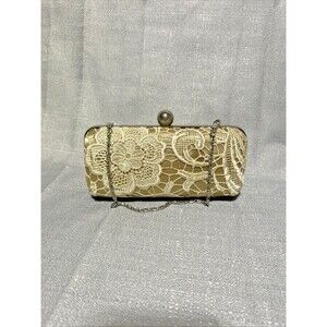 Vintage Vibes Lace Bride Handbag Beige Cream Evening Clutch Floral